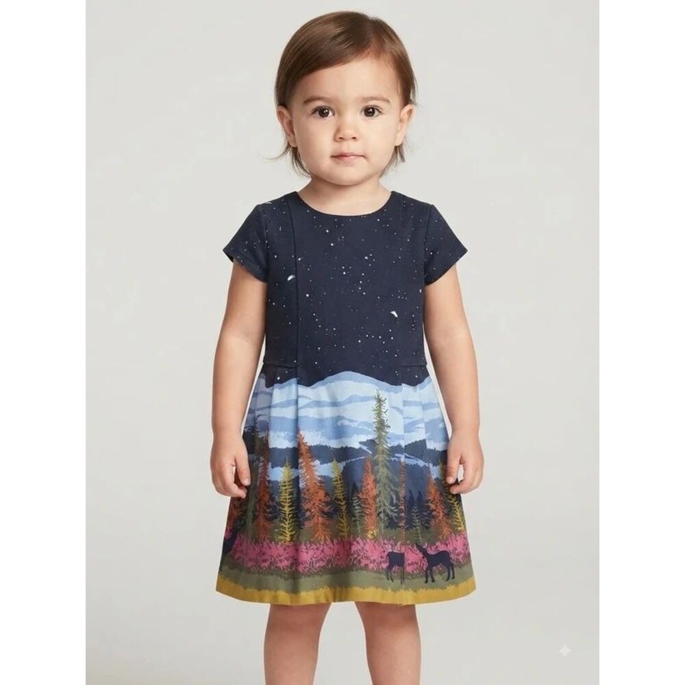 Genuine Kids from OshKosh Starry Mountain Deer Dress 18M EUC